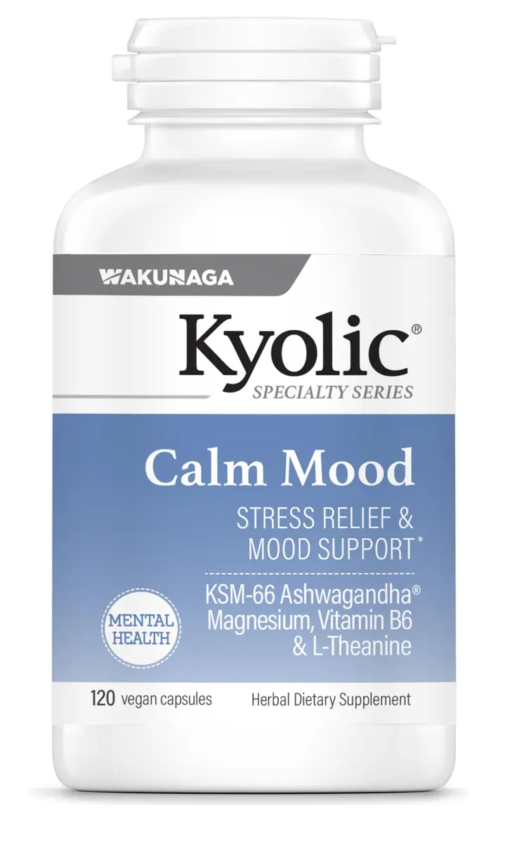 Kyolic Specialty Series Calm Mood Capsules | Stress Relief & Mood Support 120 Count (Pack of 1) - main product image