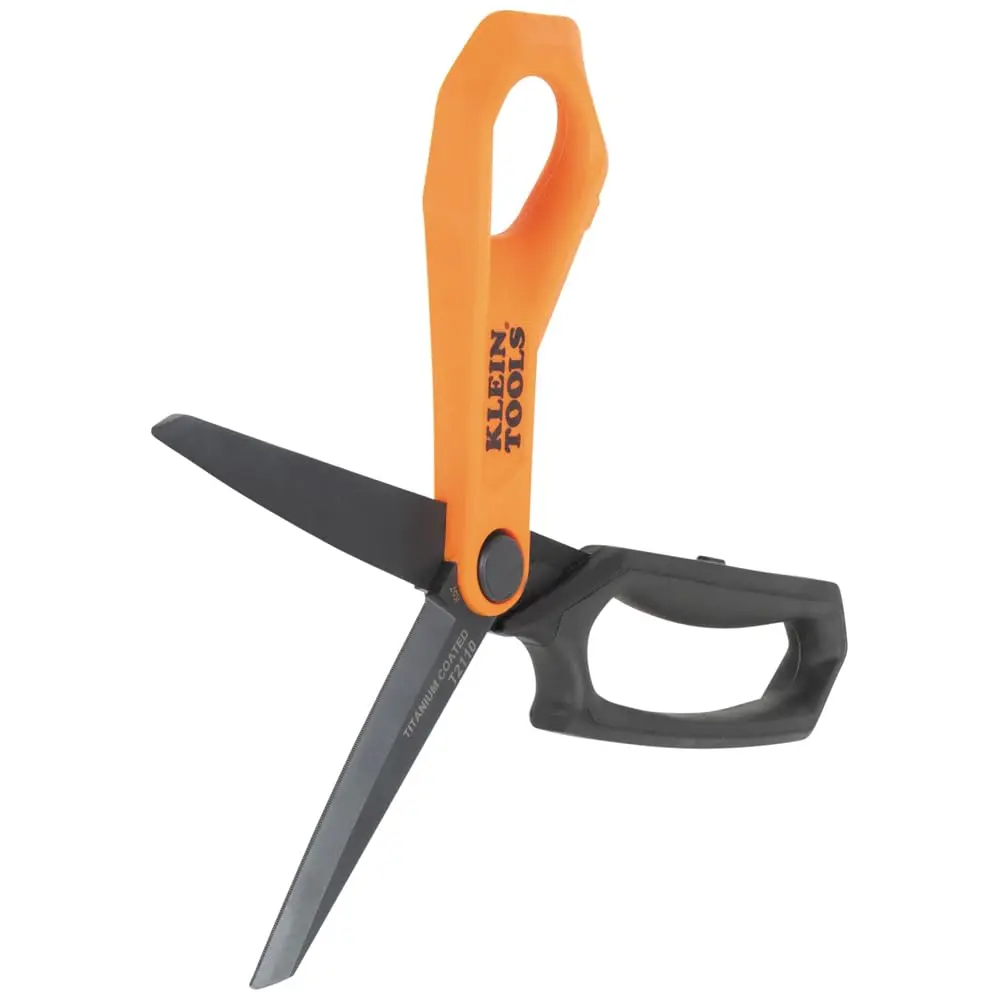 Klein Tools T2110 Titanium-Coated Professional Shears, 10-Inch | Heavy-Duty Cutting for Sheet Metal, Leather, and Flooring - view 6