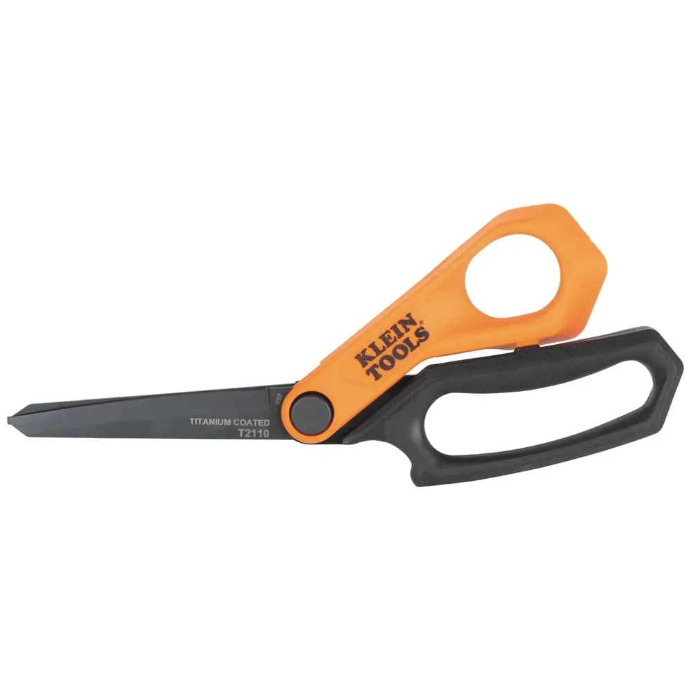 Klein Tools T2110 Titanium-Coated Professional Shears, 10-Inch | Heavy-Duty Cutting for Sheet Metal, Leather, and Flooring - view 7