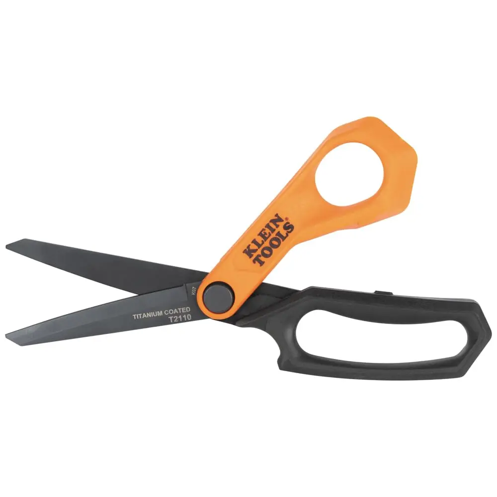 Klein Tools T2110 Titanium-Coated Professional Shears, 10-Inch | Heavy-Duty Cutting for Sheet Metal, Leather, and Flooring - view 2