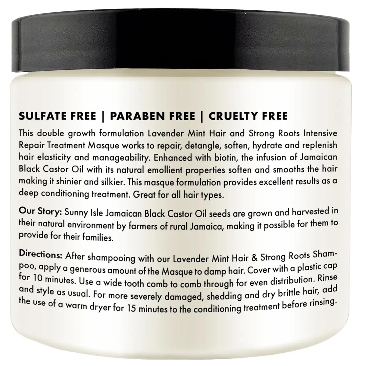 Sunny Isle Lavender Mint Hair & Strong Roots Intensive Repair Masque 16oz | Deep Nourishing Treatment for Damaged Hair - view 8