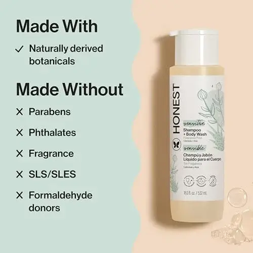 The Honest Company Fragrance-Free Shampoo & Body Wash 532ml (18 fl oz) | Gentle 2-in-1 for Sensitive Skin - view 4