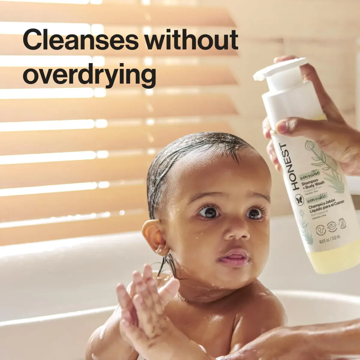 The Honest Company Fragrance-Free Shampoo & Body Wash 532ml (18 fl oz) | Gentle 2-in-1 for Sensitive Skin - view 3