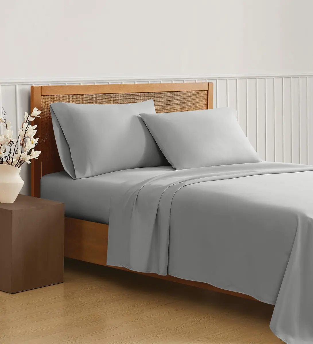 TRULY SOFT Green Solid Grey Twin XL Sheet Set | 100% Recycled Polyester, OEKO-TEX Certified - view 3