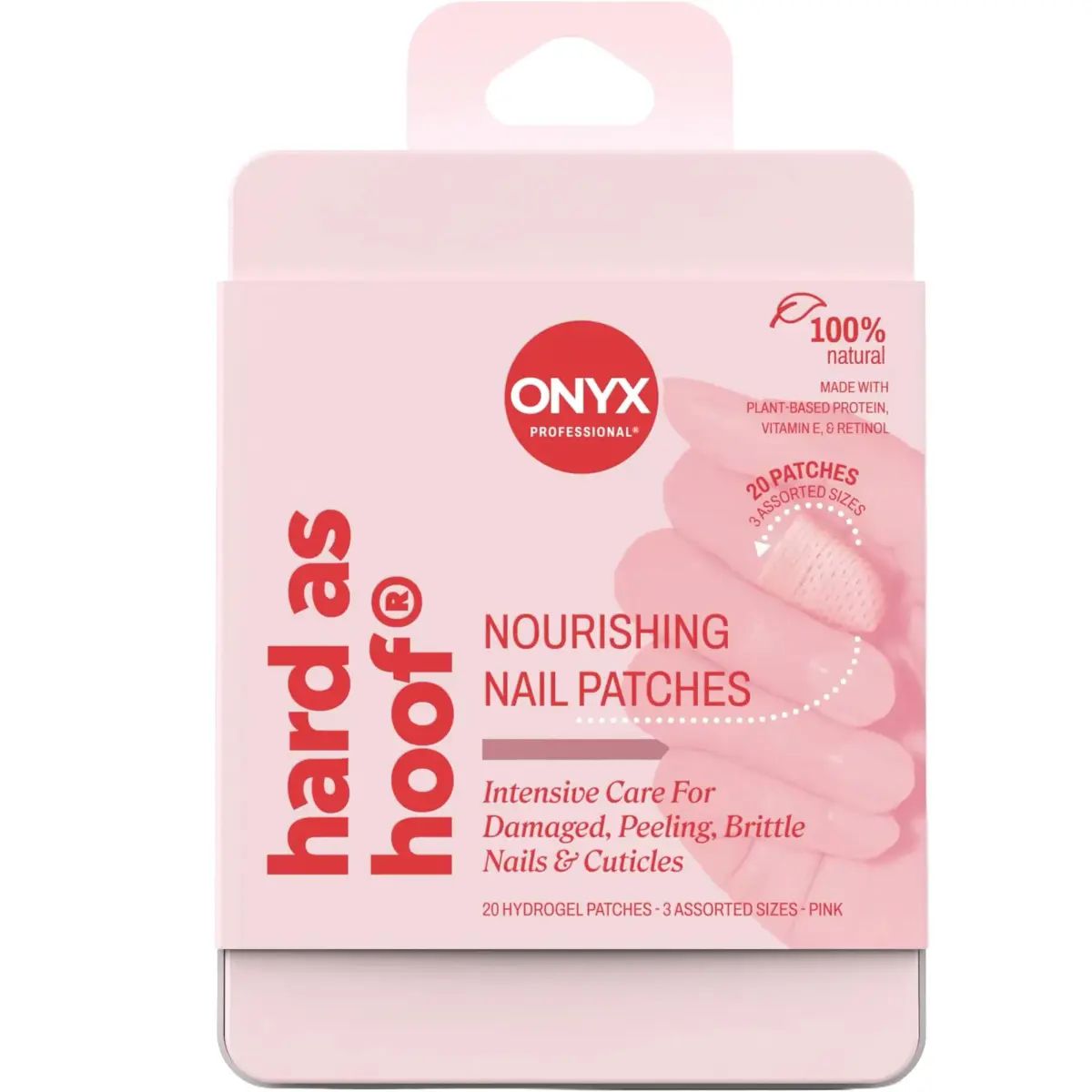 Onyx Professional Hard as Hoof Nail Repair Patches 20 Count | Overnight Nail & Cuticle Strengthening Treatment - main product image