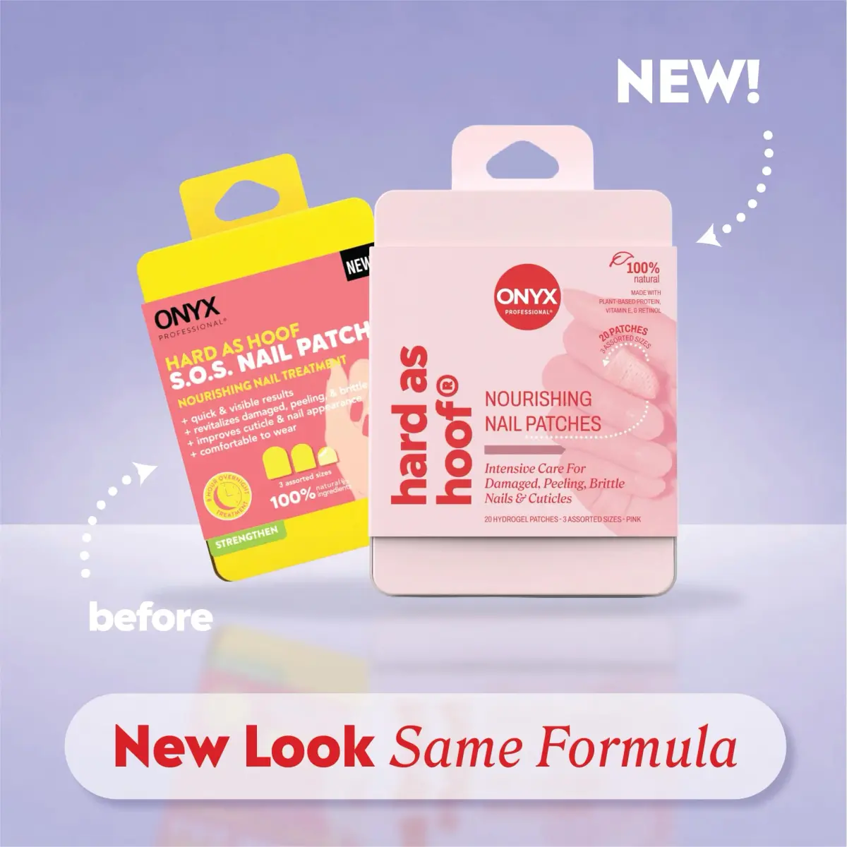 Onyx Professional Hard as Hoof Nail Repair Patches 20 Count | Overnight Nail & Cuticle Strengthening Treatment - view 2