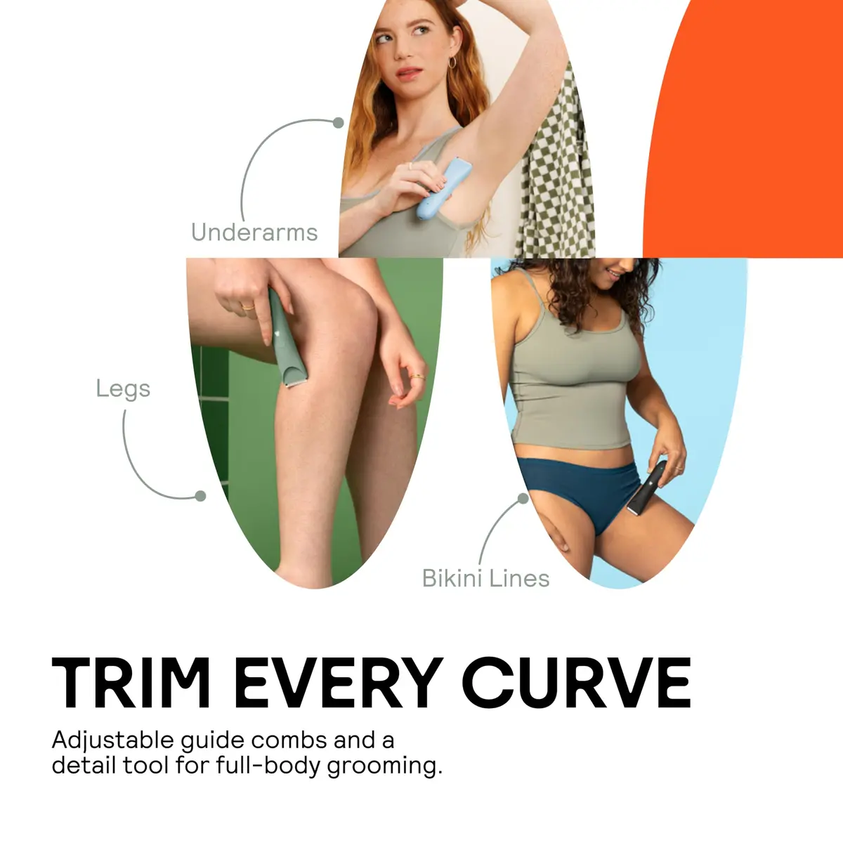 MERIDIAN The Slimmer Trimmer Waterproof Bikini Trimmer for Women Sage | Gentle, Cordless & Travel-Ready - view 3