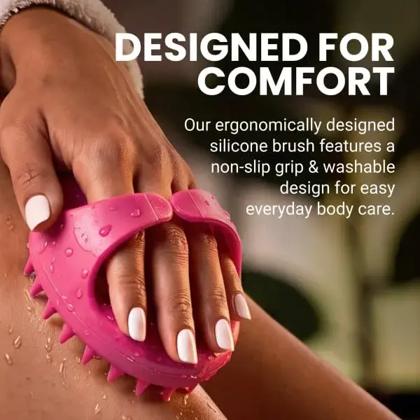 M3 Naturals Anti Cellulite Massage Oil 8 fl oz (237ml) with Silicone Body Brush Kit | Collagen & Stem Cell Infused - view 8