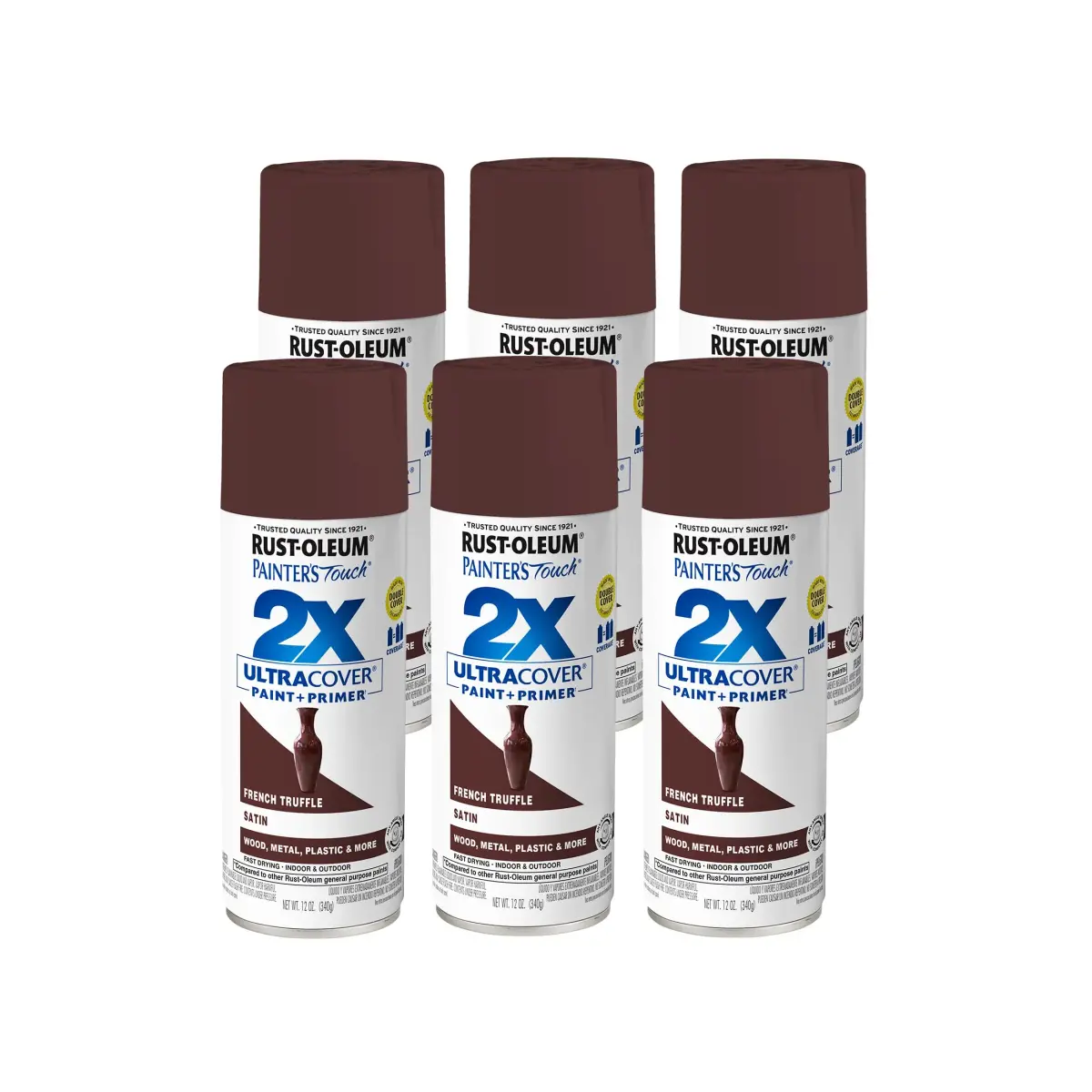Rust-Oleum Painter's Touch 2X Satin French Truffle Spray Paint, 340g (12 Oz) - Indoor/Outdoor - main product image