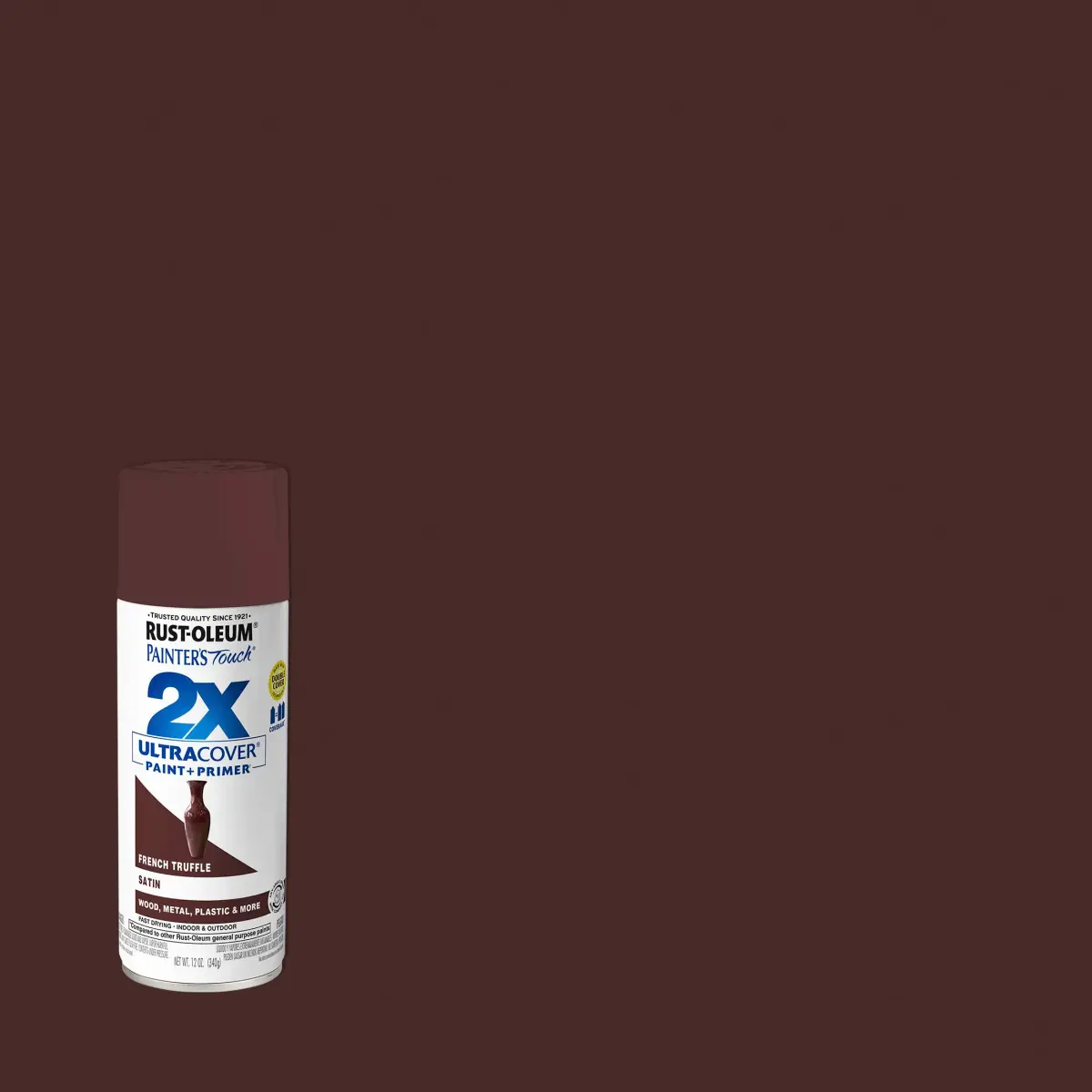 Rust-Oleum Painter's Touch 2X Satin French Truffle Spray Paint, 340g (12 Oz) - Indoor/Outdoor - view 2