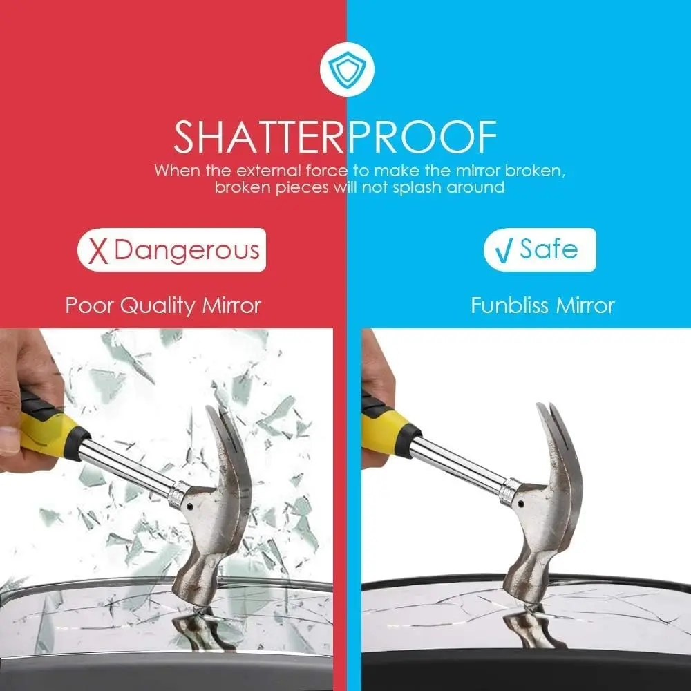 Funbliss 2-Pack Baby Car Mirror | Dual Rear-Facing Infant Monitoring | Shatterproof & Shake-Proof - view 4