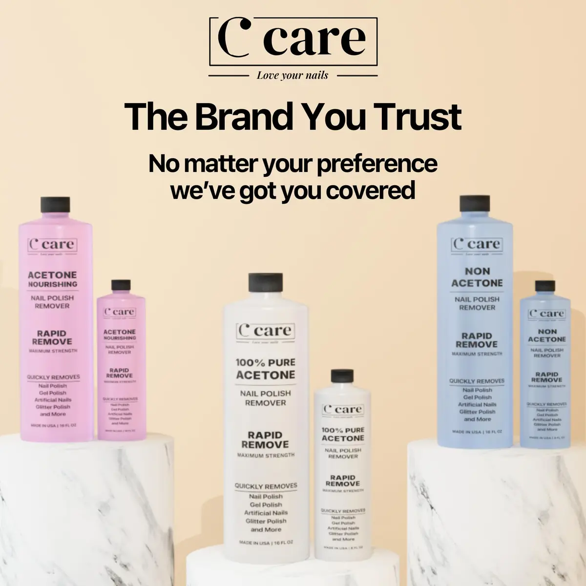 C CARE 8 Fl oz Nail Polish Remover | Professional-Grade Acetone for All Nails - view 6