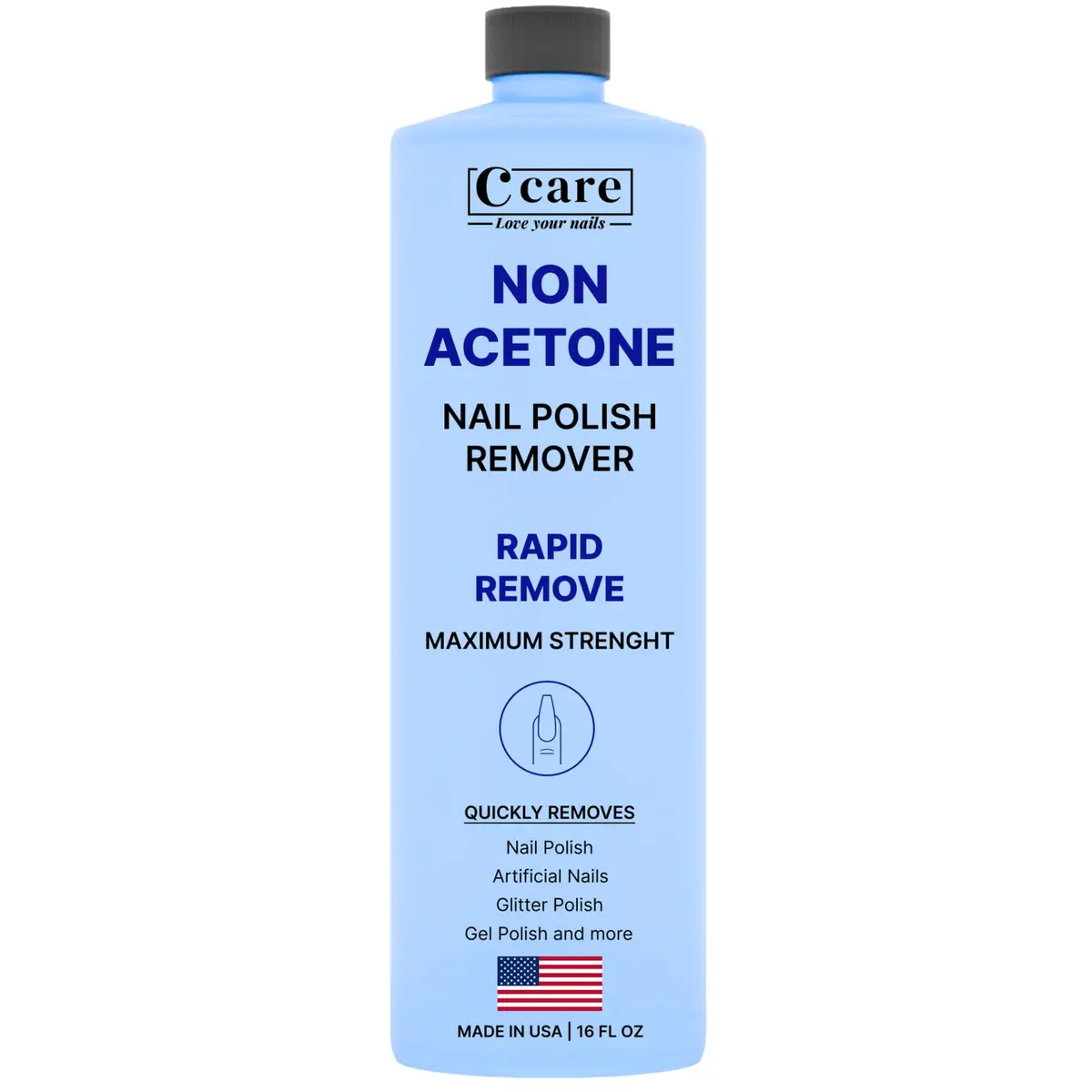 C CARE Gentle Touch Non-Acetone Nail Polish Remover 16 fl oz | Nourishing & Gentle Formula - main product image