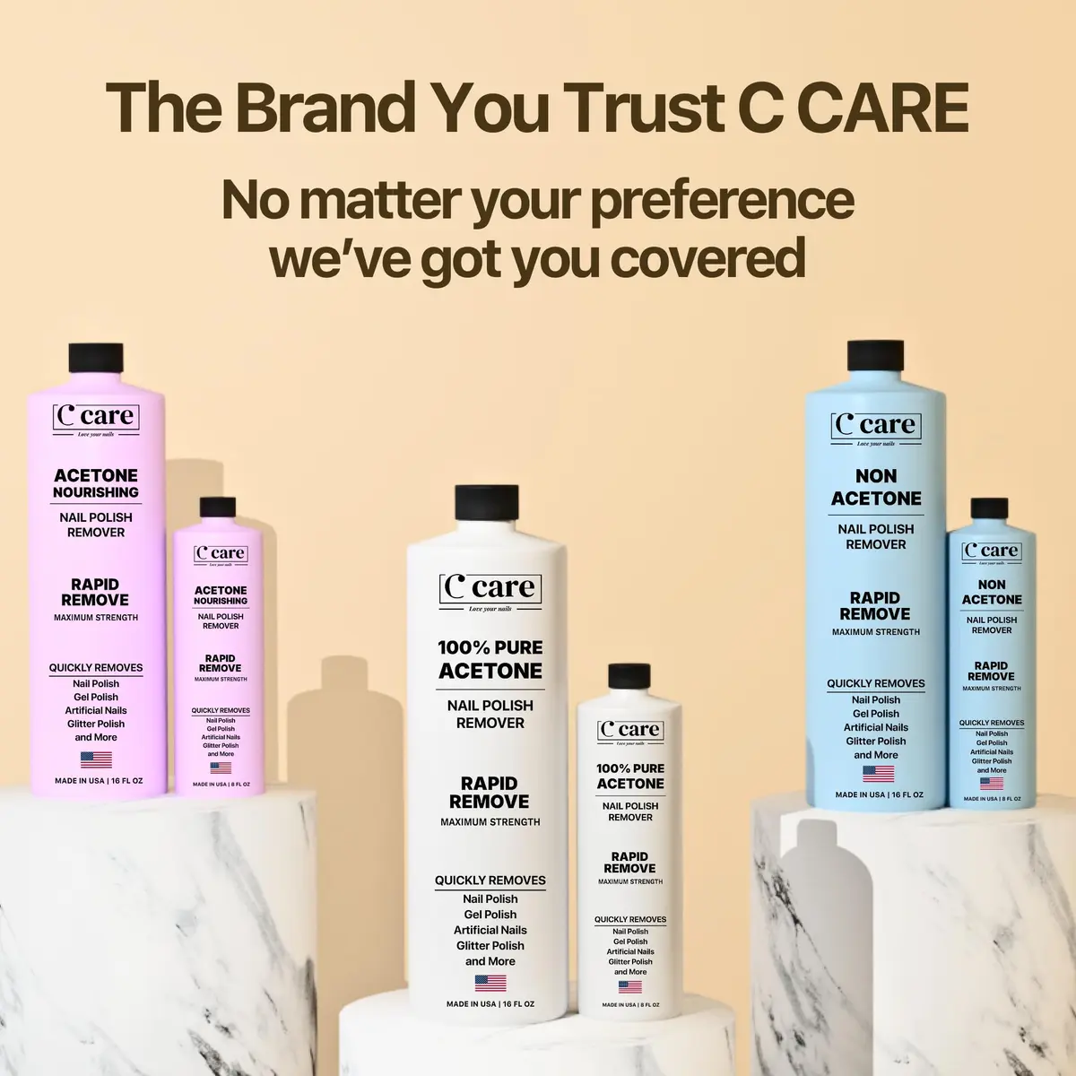 C CARE Gentle Touch Non-Acetone Nail Polish Remover 16 fl oz | Nourishing & Gentle Formula - view 7