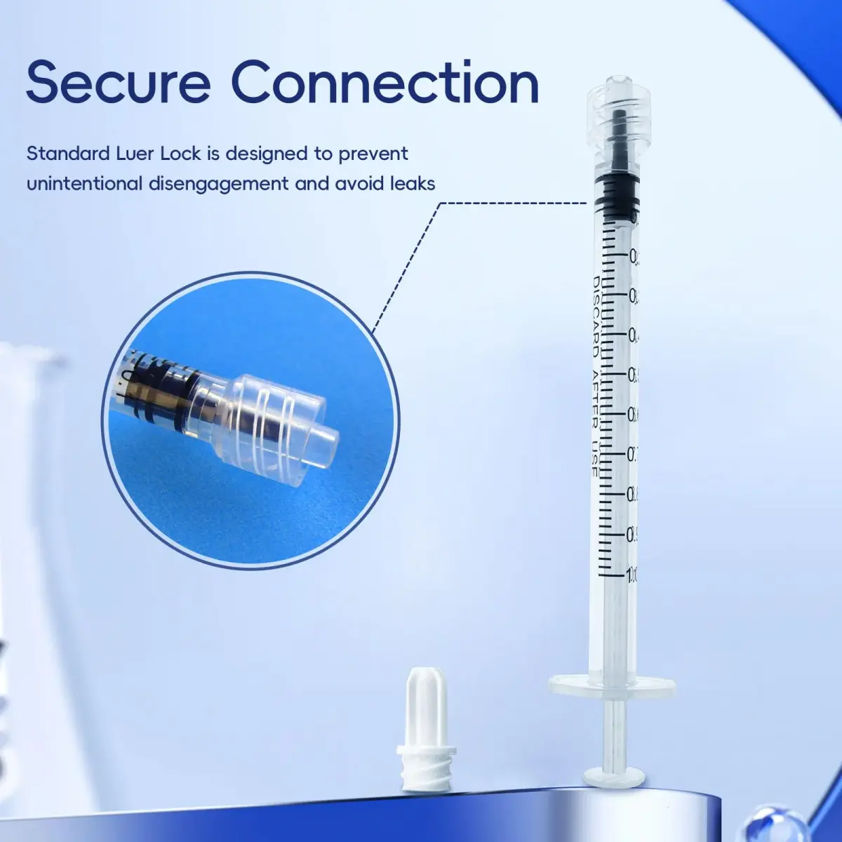 ZWCP 1ml Luer Lock Syringe (No Needle) Pack of 100 | Sterile, Leak-Proof Liquid Dispensing - view 2