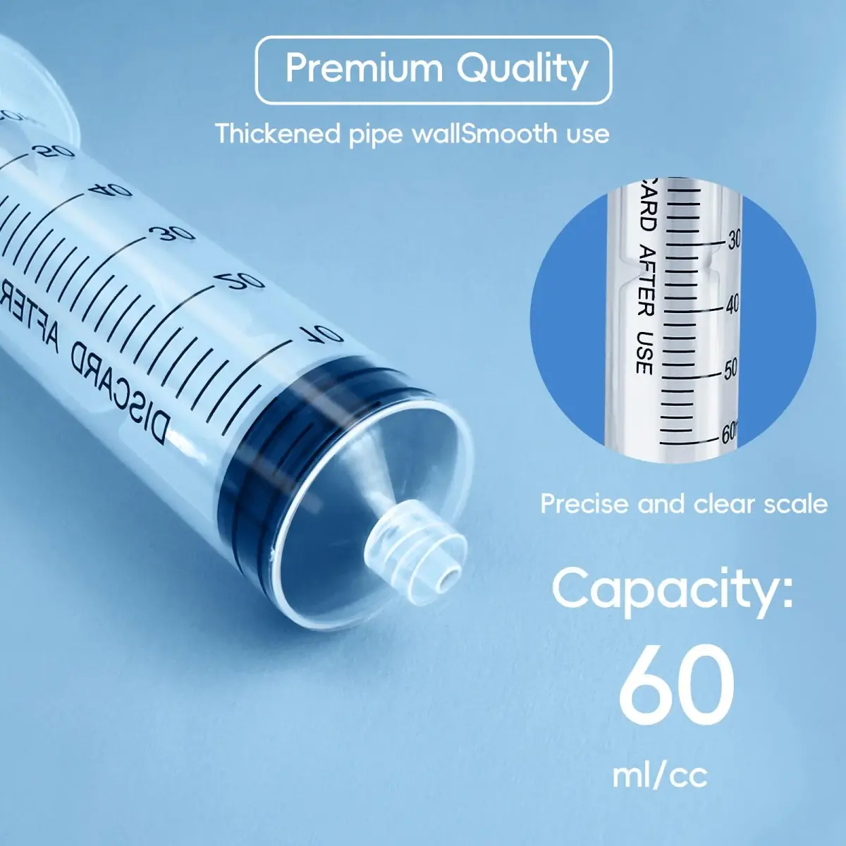 ZWCP 60ml Luer Lock Syringe (No Needle) - Pack of 50 | Sterile, Leak-Proof, Accurate Measurement - view 2