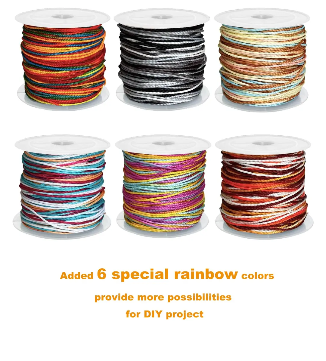 Phinicco 40 Colors 1mm Waxed Polyester Cord Bracelet Cord 900m (2953 ft) | Water-Resistant & Durable for Jewelry Making - view 2