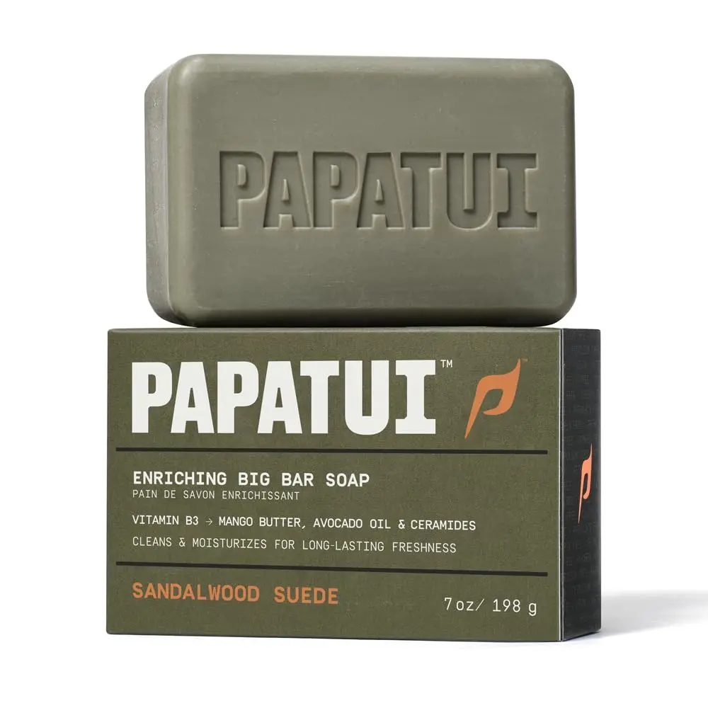 PAPATUI Enriching Bar Soap Sandalwood Suede 7oz | Nourishing & Masculine Scent - view 8