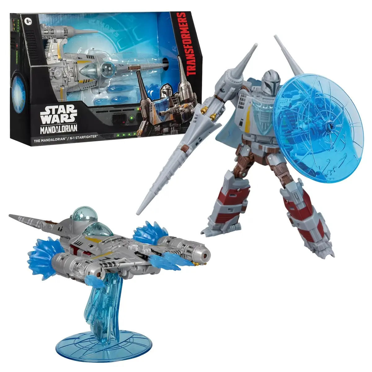 Transformers x Star Wars The Mandalorian N-1 Starfighter Action Figure 18cm (7.5-Inch) | Converts in 37 Steps - main product image