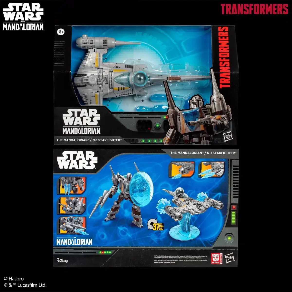 Transformers x Star Wars The Mandalorian N-1 Starfighter Action Figure 18cm (7.5-Inch) | Converts in 37 Steps - view 9