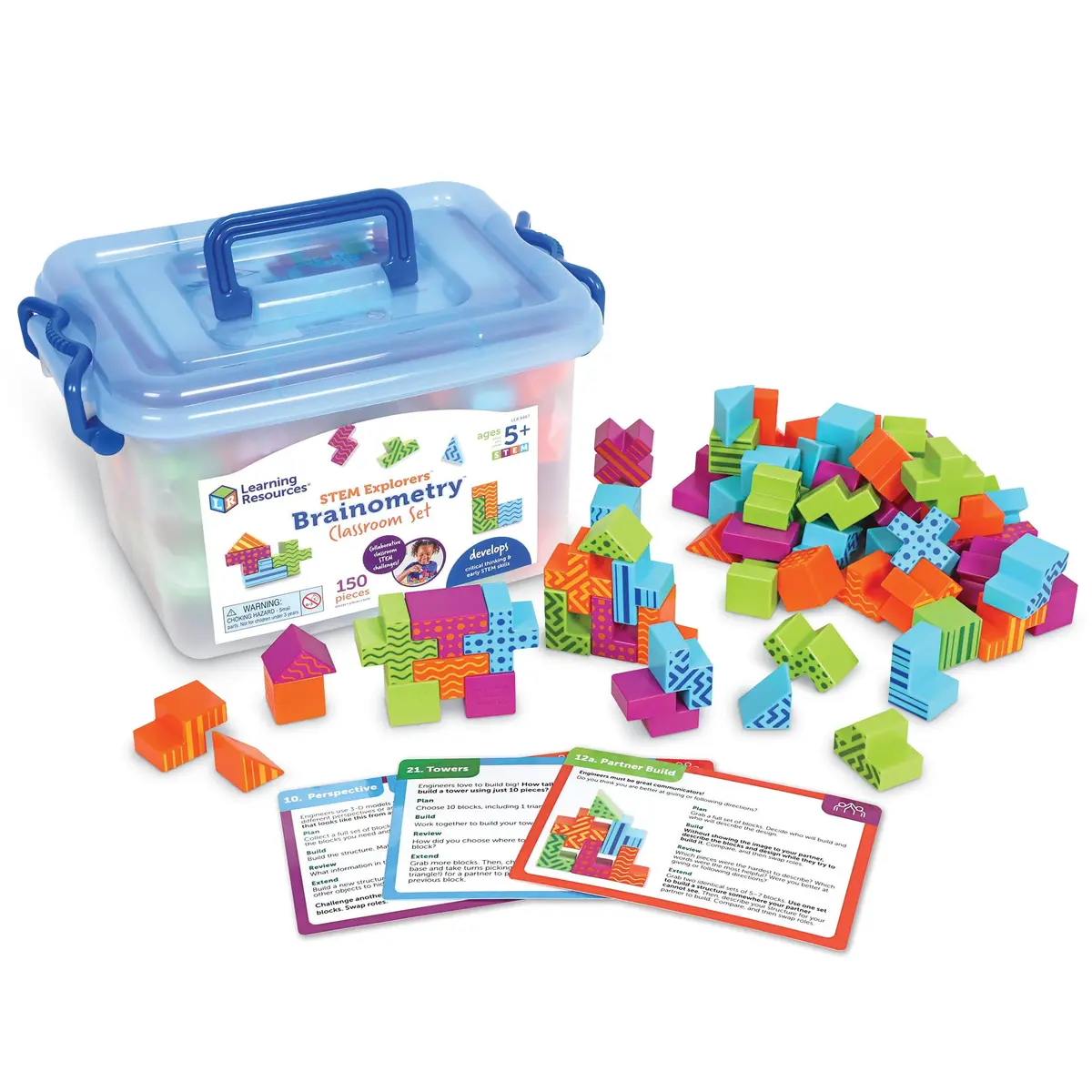 Learning Resources STEM Explorers Brainometry Classroom Set | 150 Pieces (120 Blocks + 30 Puzzles) - main product image