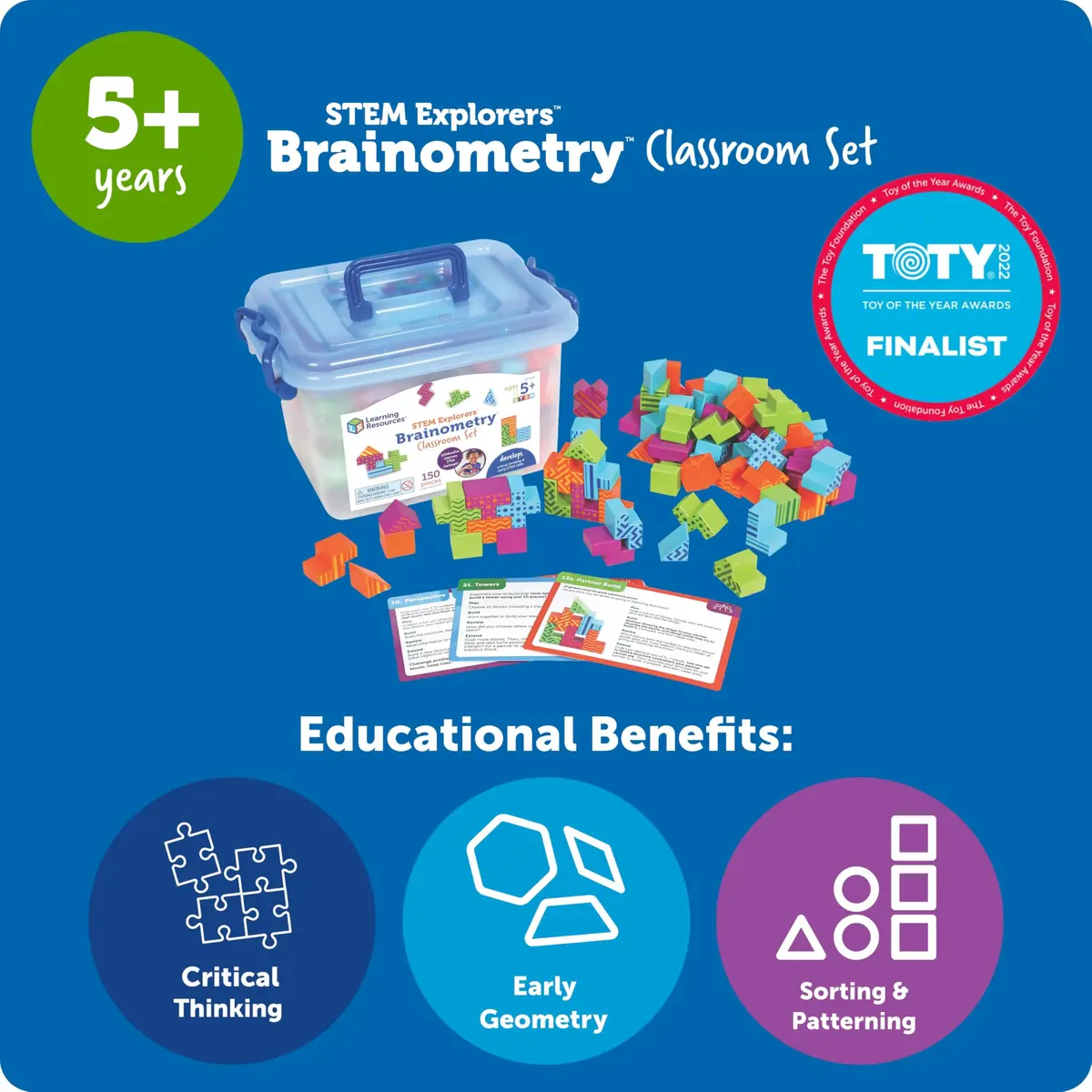 Learning Resources STEM Explorers Brainometry Classroom Set | 150 Pieces (120 Blocks + 30 Puzzles) - view 5