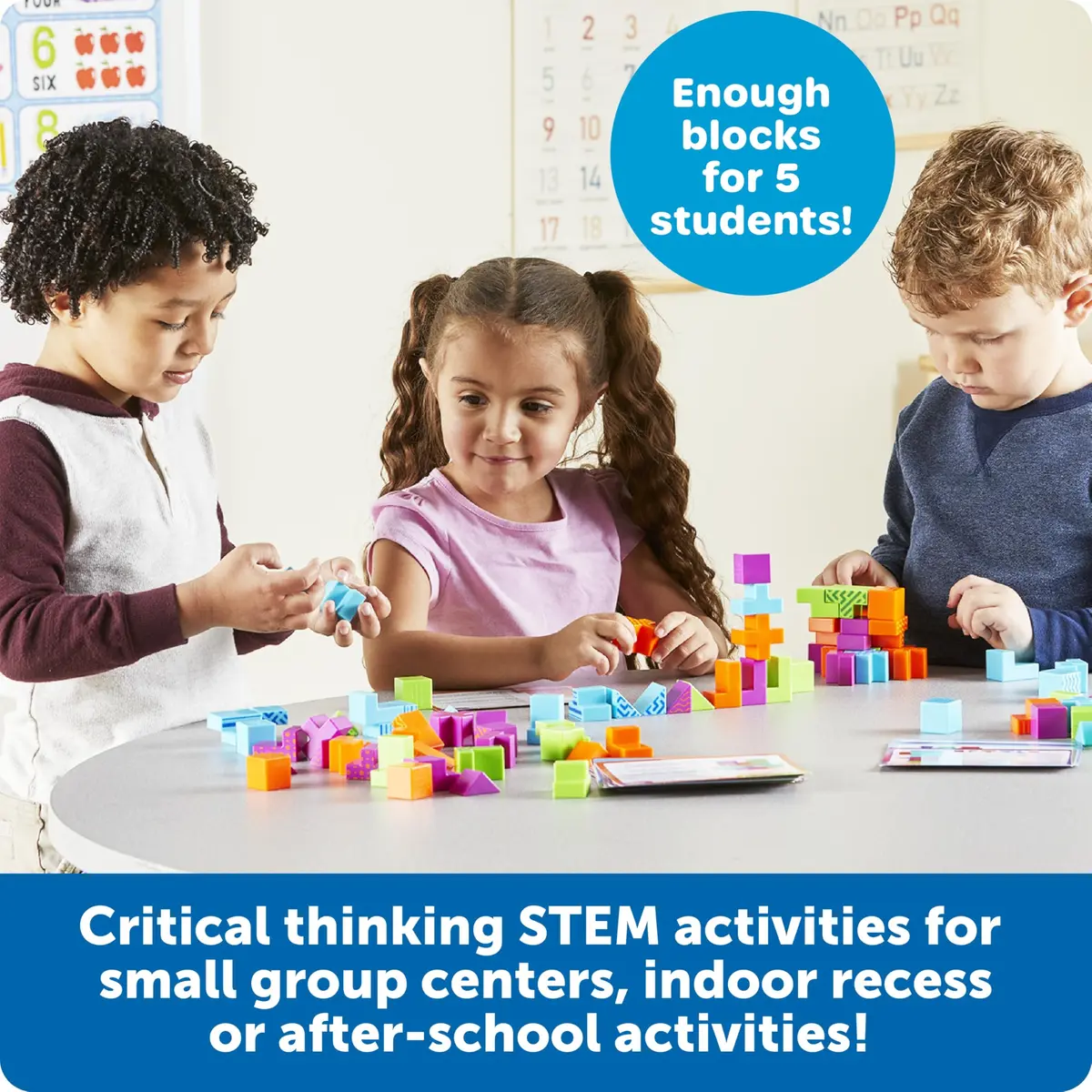 Learning Resources STEM Explorers Brainometry Classroom Set | 150 Pieces (120 Blocks + 30 Puzzles) - view 2