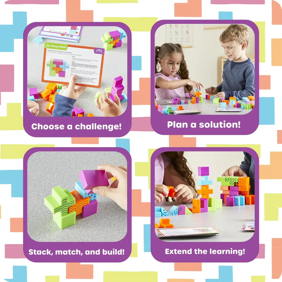 Learning Resources STEM Explorers Brainometry Classroom Set | 150 Pieces (120 Blocks + 30 Puzzles) - view 4