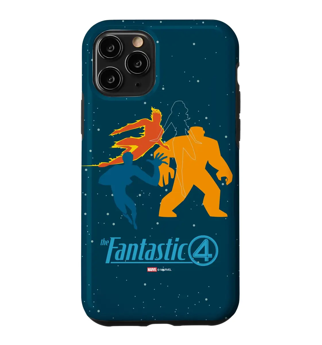 Marvel Fantastic Four iPhone 11 Pro Case | Starry Space Logo & Silhouette Design - main product image
