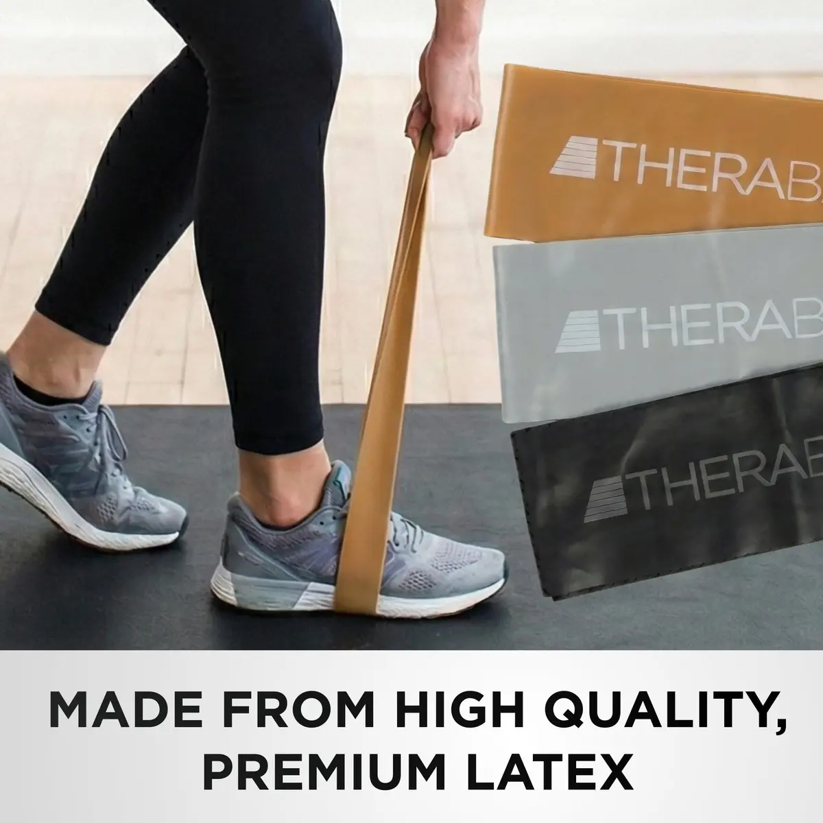 THERABAND Resistance Band Loop Set of 3, 12" (30.48 cm) Black/Silver/Gold | Advanced Strength & Mobility Training - view 5