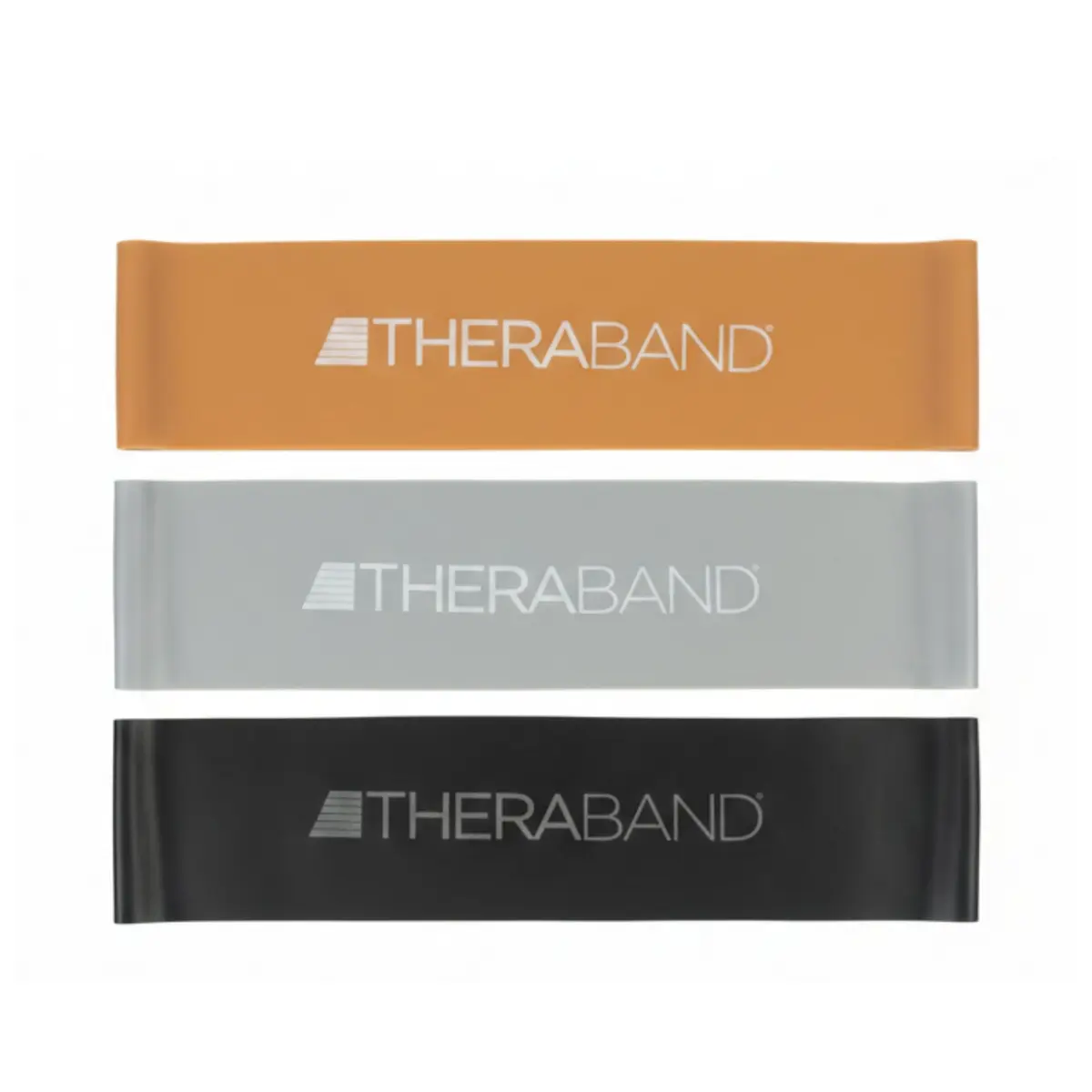 THERABAND Resistance Band Loop Set of 3, 12" (30.48 cm) Black/Silver/Gold | Advanced Strength & Mobility Training - main product image