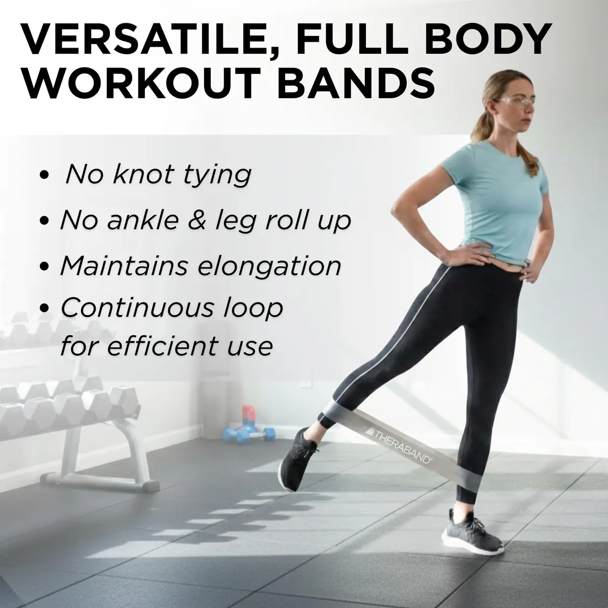 THERABAND Resistance Band Loop Set of 3, 12" (30.48 cm) Black/Silver/Gold | Advanced Strength & Mobility Training - view 7