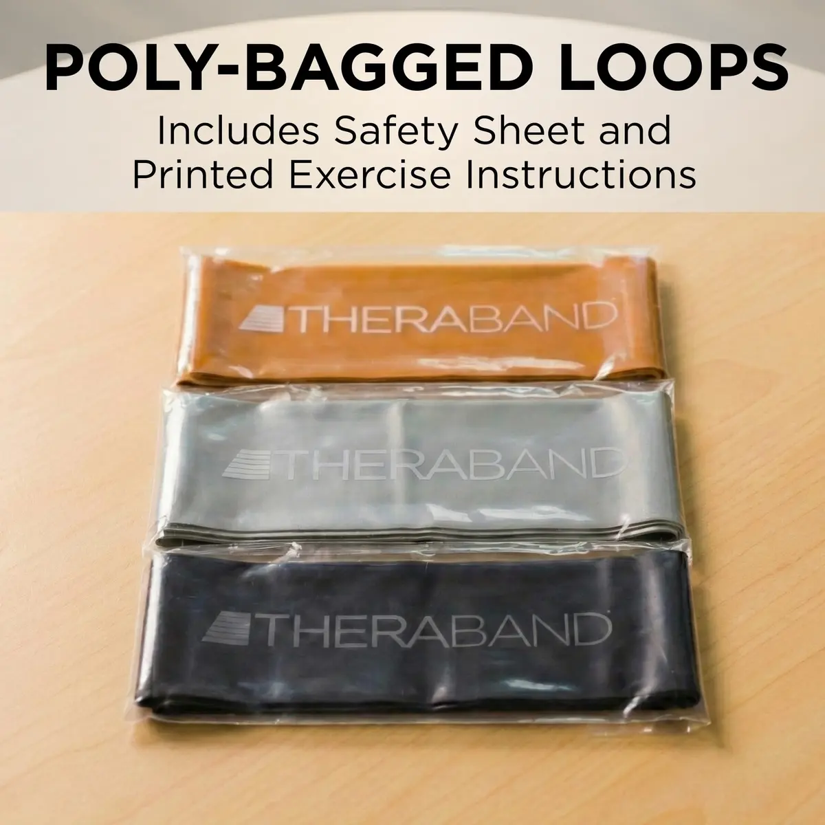 THERABAND Resistance Band Loop Set of 3, 12" (30.48 cm) Black/Silver/Gold | Advanced Strength & Mobility Training - view 9