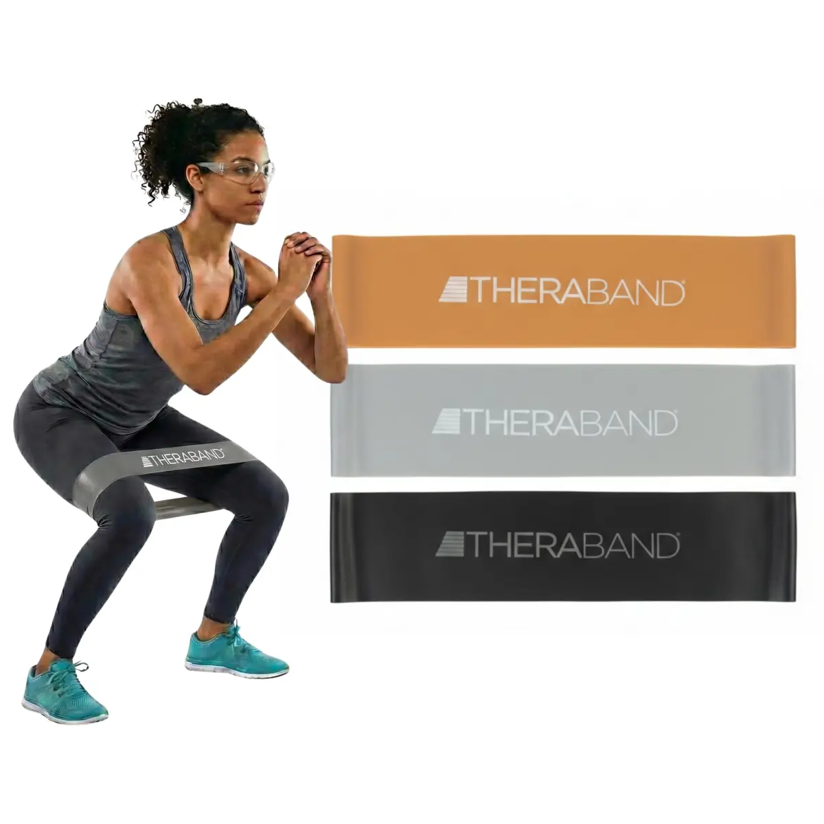 THERABAND Resistance Band Loop Set of 3, 12" (30.48 cm) Black/Silver/Gold | Advanced Strength & Mobility Training - view 2