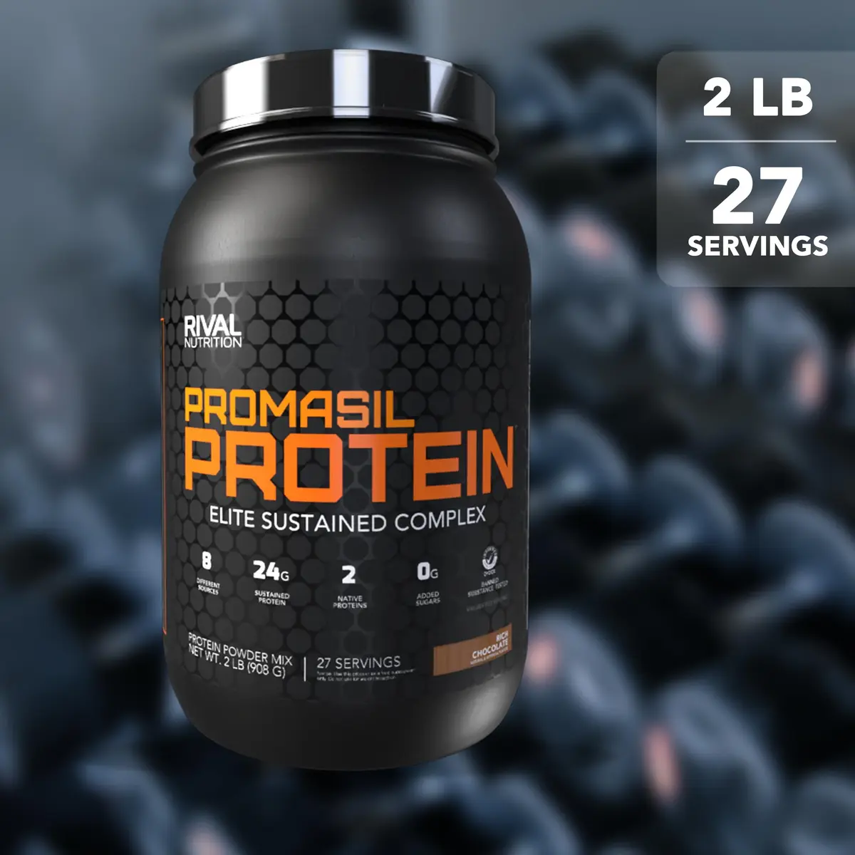 Rival Nutrition Promasil Protein Powder (Rich Chocolate, 0.91kg) | 24g Protein, Multi-Source Blend, USA Import - view 4