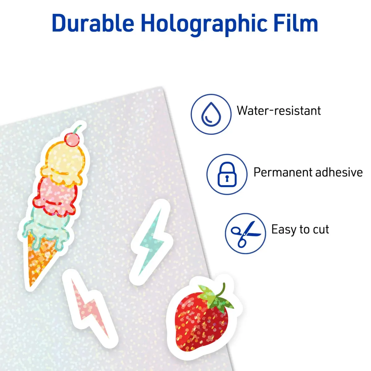 Avery Luxe Collection Holographic Laminating Sheets Speckled Dots 9" x 12" (20 Sheets Total) | Self-Adhesive, No Machine Needed - view 4