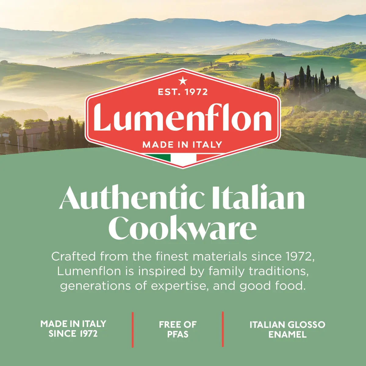 Lumenflon Deco 9.5” Nonstick Frying Pan Skillet | Italian Made, PFAS-Free, Dishwasher & Metal Safe, High Walls, Gray - view 6