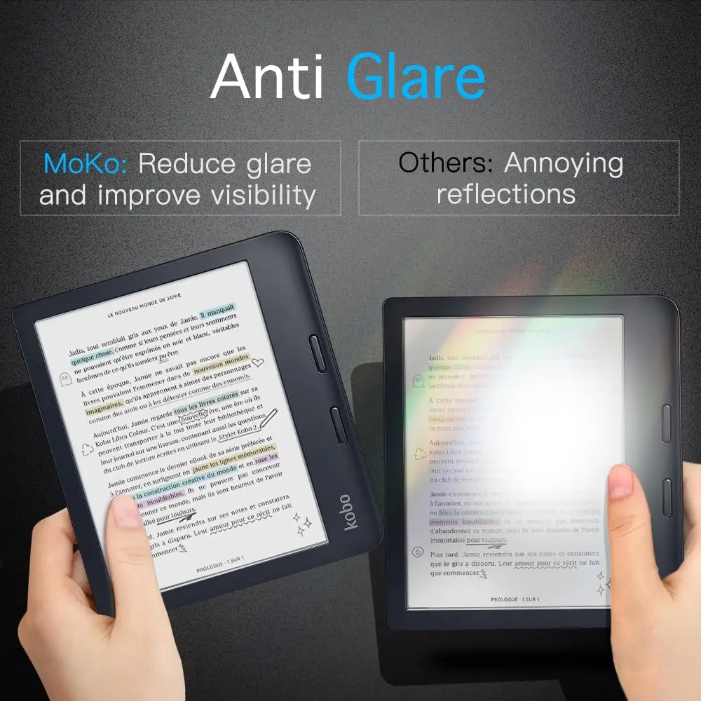 MoKo Anti-Glare Screen Protector for Kobo Libra Colour 7 Inch 2024 / Libra 2 E-Reader 7" 2021 | 3 Pack Matte PET Film - view 2