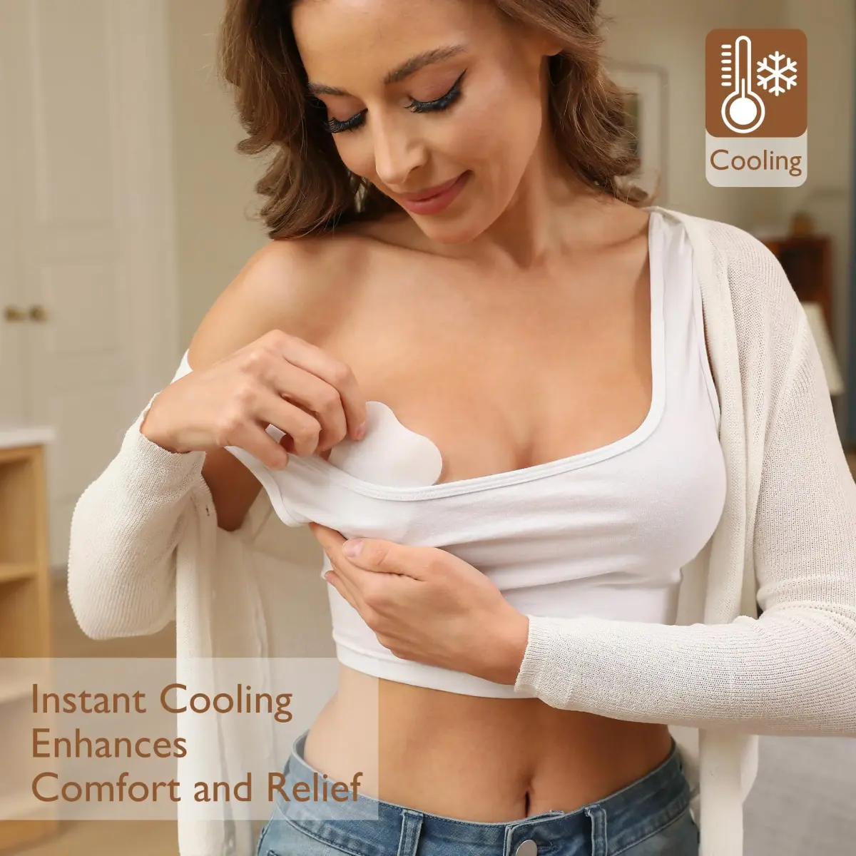 Momfree Cooling Nipple Pads for Breastfeeding 8 Count | Hydrogel Gel Pad Instant Cooling Relief - view 3