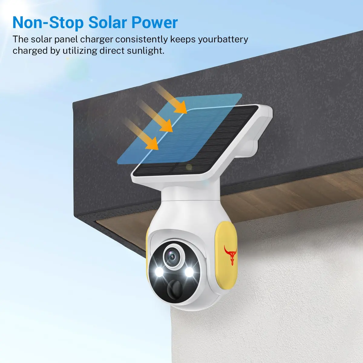 FameVibe 1080p Solar Security Camera with 5200mAh Battery & Solar Panel | AI Human Detection, 2-Way Audio, Color Night Vision, 355° Pan & 90° Tilt - view 4