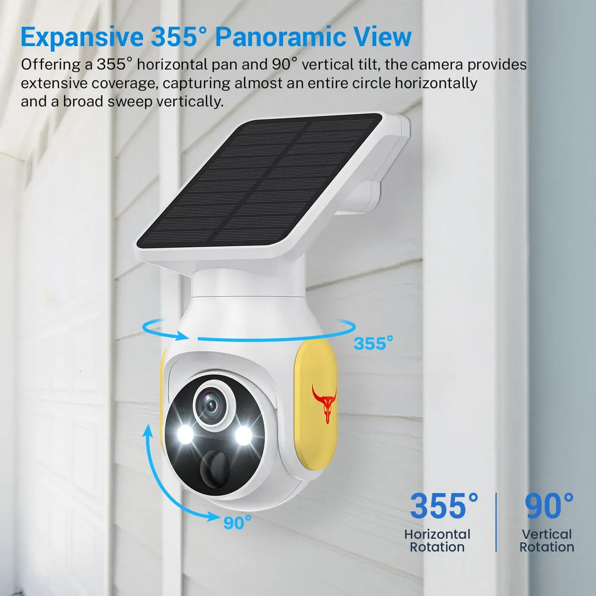 FameVibe 1080p Solar Security Camera with 5200mAh Battery & Solar Panel | AI Human Detection, 2-Way Audio, Color Night Vision, 355° Pan & 90° Tilt - view 7