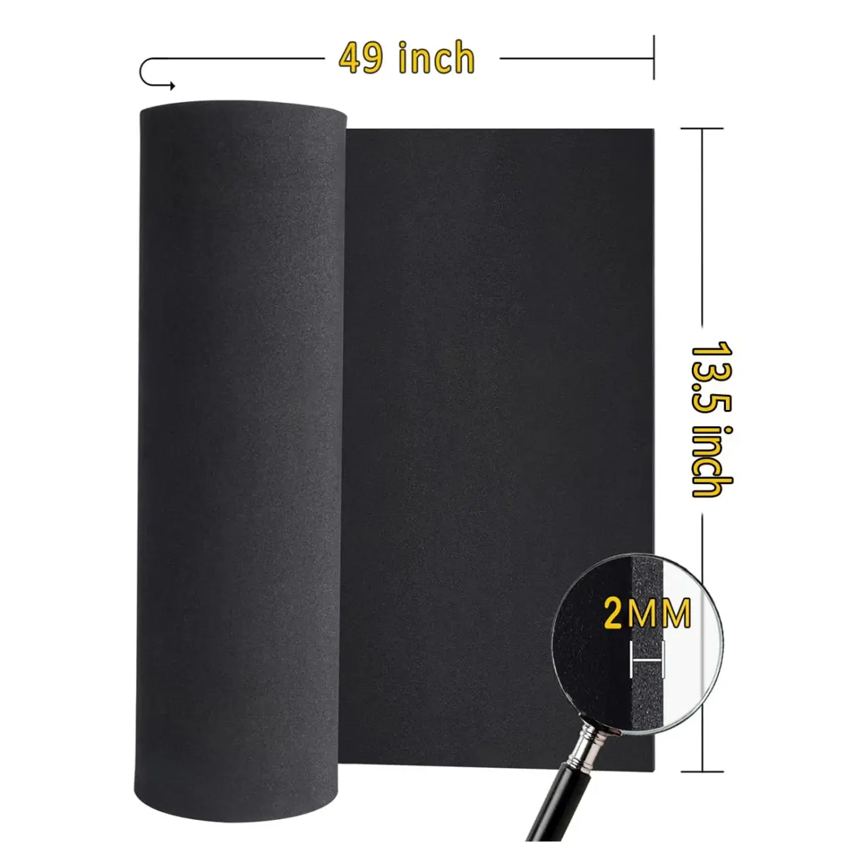 MEARCOOH 2mm Thick Black EVA Foam Sheets Roll (3-Pack, 13.5" x 49") | Premium Craft Foam for Cosplay - view 2