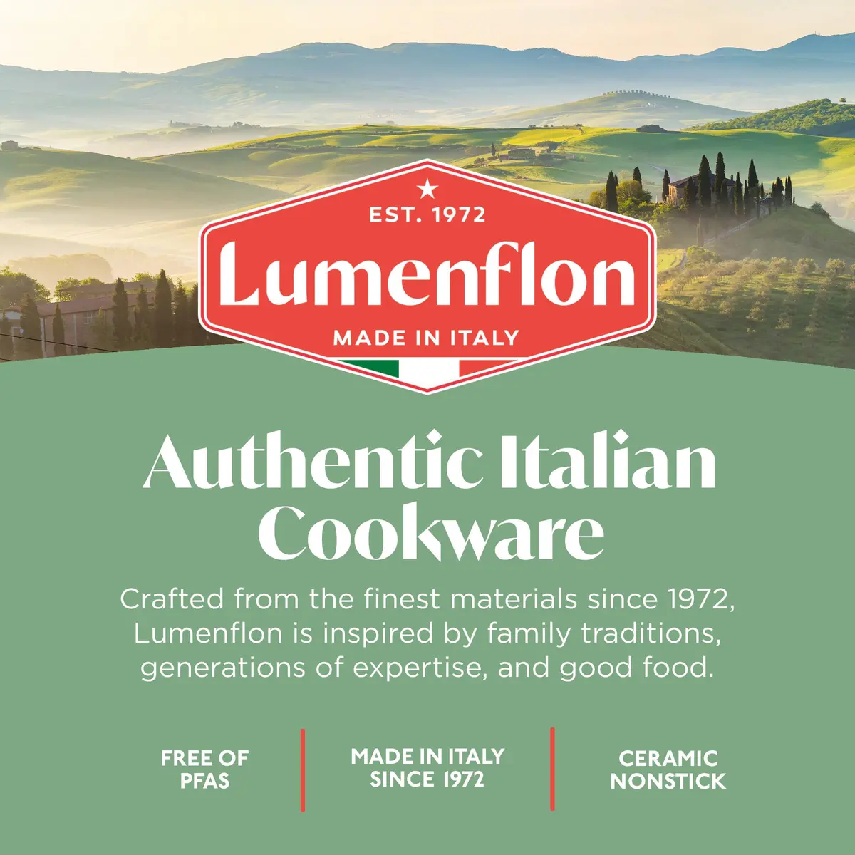 Lumenflon Orfeo 8” Nonstick Frying Pan Skillet | Made in Italy, Diamond Ceramic, Induction Ready, Dishwasher Safe - view 5