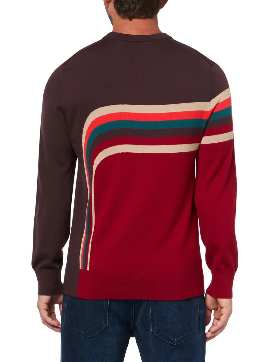 Mr Turk Men's Crewneck Sweater, Multi | Classic Fit, Lightweight Merino Wool - view 2