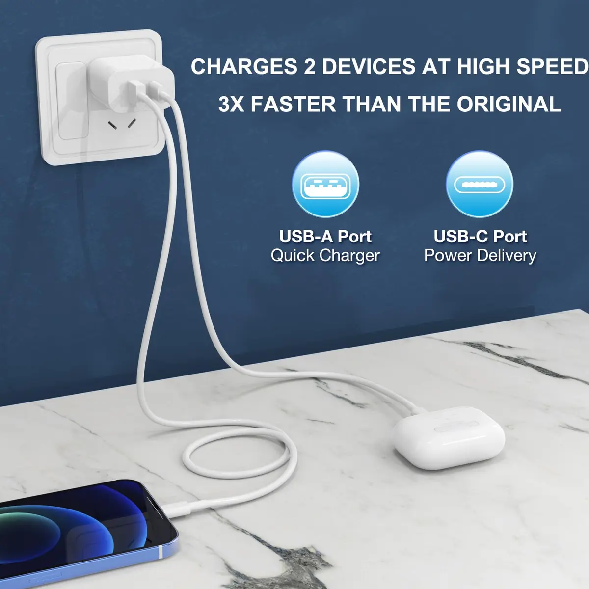 iGENJUN 4 Pack USB C Charger Block 20W Dual Port | Fast Charging for iPhone & Android - view 6