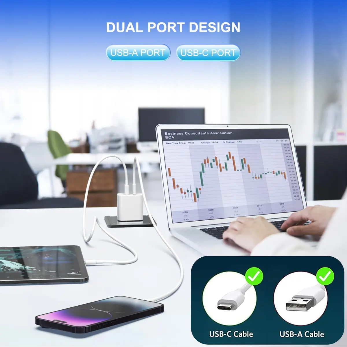 iGENJUN 4 Pack USB C Charger Block 20W Dual Port | Fast Charging for iPhone & Android - view 7