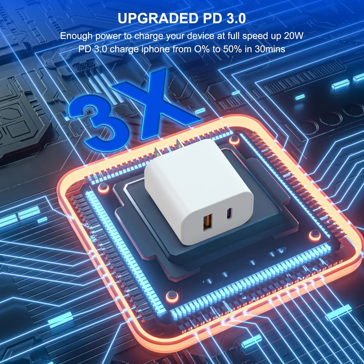 iGENJUN 4 Pack USB C Charger Block 20W Dual Port | Fast Charging for iPhone & Android - view 2