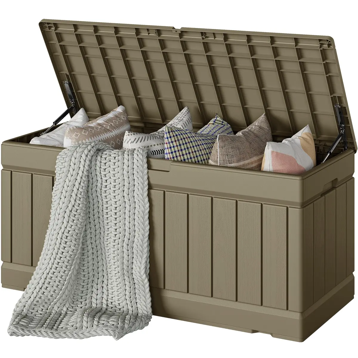 Devoko 78 Gallon Deck Box Waterproof Resin Outdoor Storage Box | Large Capacity with Lockable Lid (70-120 chars) - main product image