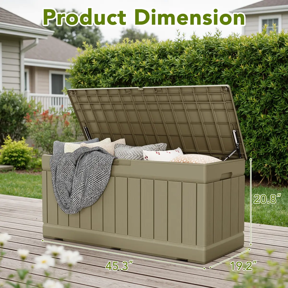 Devoko 78 Gallon Deck Box Waterproof Resin Outdoor Storage Box | Large Capacity with Lockable Lid (70-120 chars) - view 6