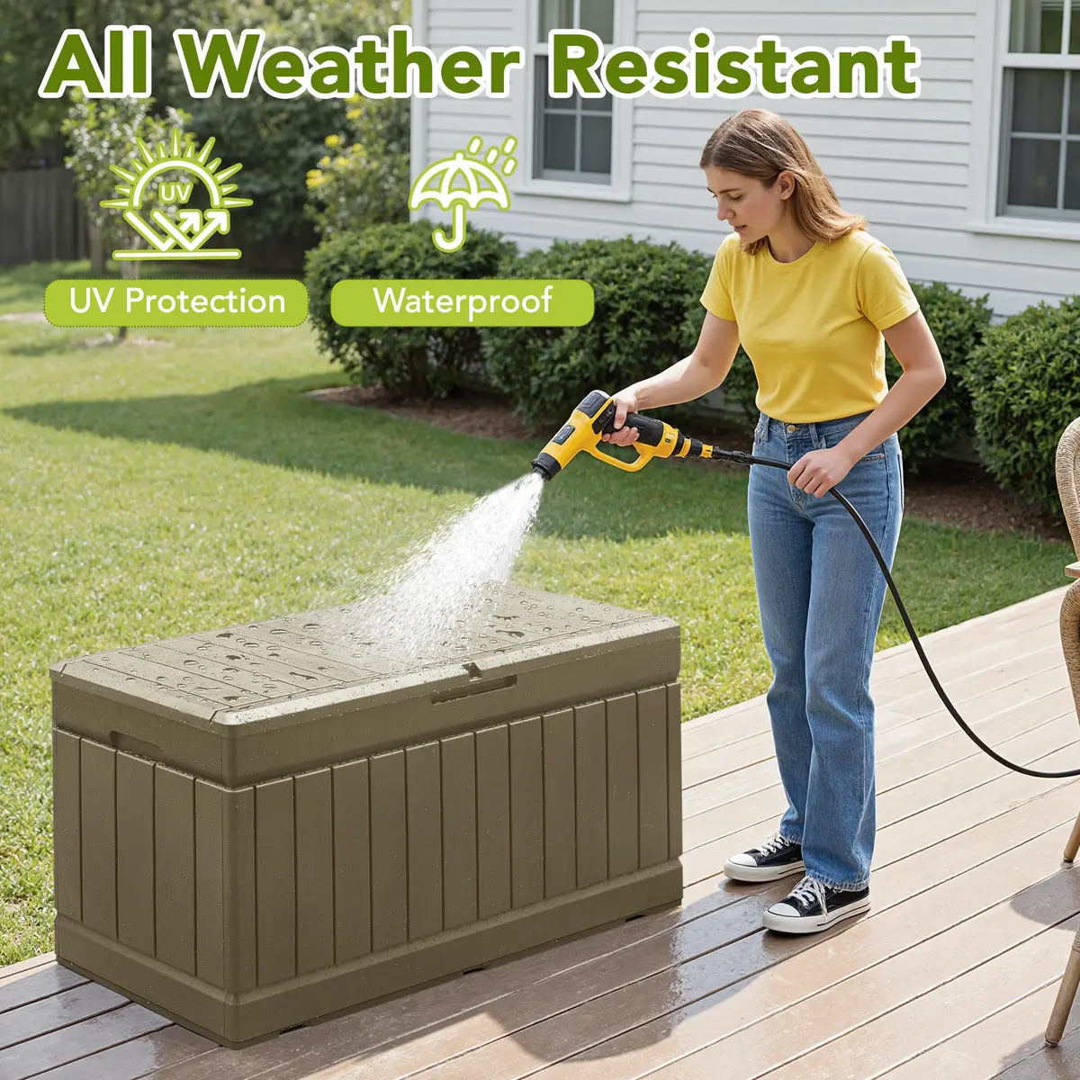 Devoko 78 Gallon Deck Box Waterproof Resin Outdoor Storage Box | Large Capacity with Lockable Lid (70-120 chars) - view 7